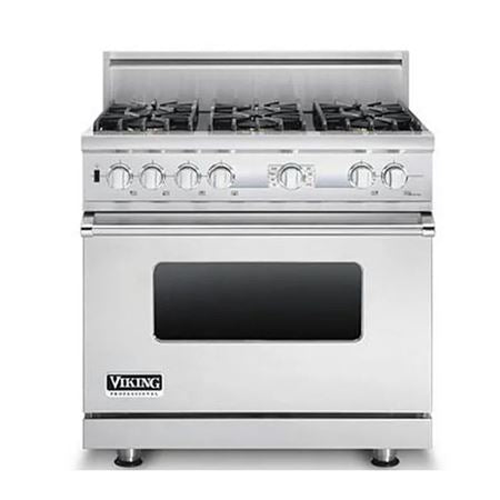 VIKING DISPLAY 36" 5 Series Dual Fuel Electronic Control Range, Natural Gas -  (VDSC536T6BSS)