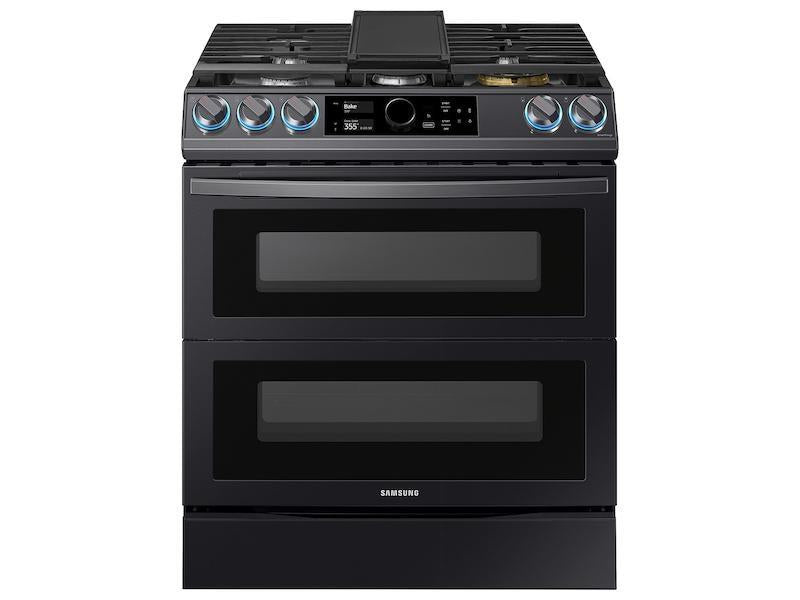 SAMSUNG 6.0 cu ft. Smart Slide-in Gas Range with Flex Duo(TM), Smart Dial & Air Fry in Black Stainless Steel -  (NX60T8751SG)