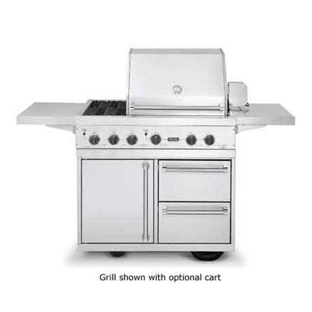 VIKING Stainless Steel 41" Ultra-Premium T-Series Grill with Side Burners - VGBQ (41" wide with two standard 25,000 BTU stainless steel burners and double side burners (LP/Propane)) -  (VGBQ4122RTLSS)