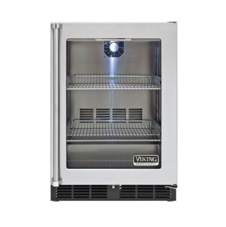 VIKING 24" Undercounter Refrigerator, Clear Glass, Right Hinge/Left Handle -  (VRCI1240GRSS)