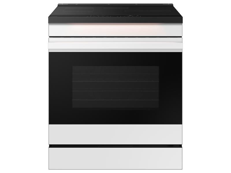 SAMSUNG Bespoke 6.3 cu. ft. Smart Slide-In Induction Range with Ambient Edge Lighting(TM) & Air Sous Vide in White Glass -  (NSI6DB950012)