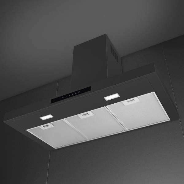 SMEG 36" Flat T-Shape Hood Brushed - Matte Black (KBTU36AN)