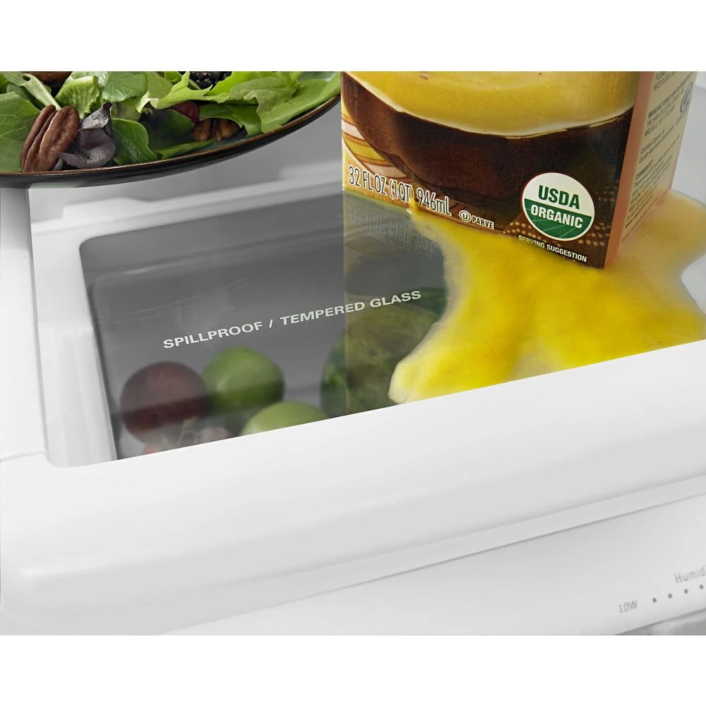 AMANA 33-inch Wide Bottom-Freezer Refrigerator with EasyFreezer™ Pull-Out Drawer - 22 cu. ft. Capacity - Stainless Steel (ABB2224BRM)