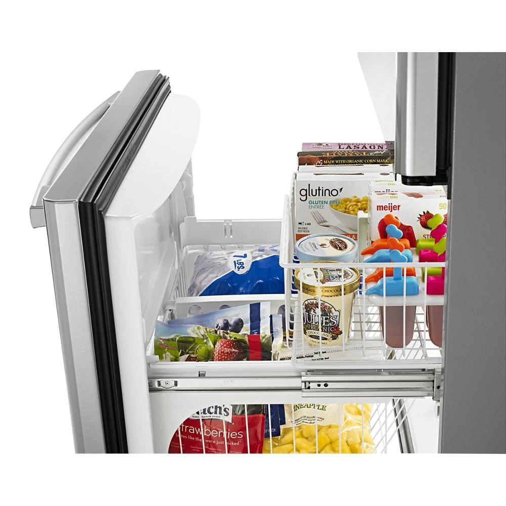 AMANA 33-inch Wide Bottom-Freezer Refrigerator with EasyFreezer™ Pull-Out Drawer - 22 cu. ft. Capacity - Stainless Steel (ABB2224BRM)