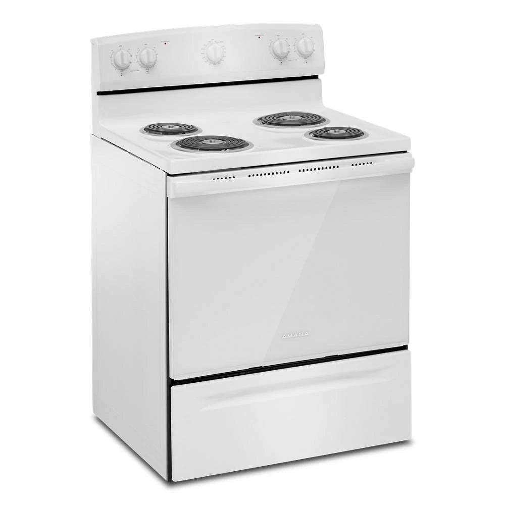 AMANA 30-inch Electric Range with Easy-Clean Glass Door - White (ACR4203MNW)