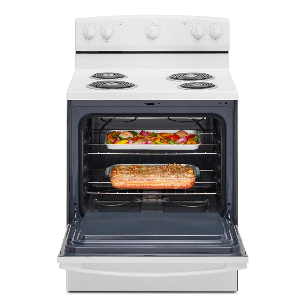AMANA 30-inch Electric Range with Easy-Clean Glass Door - White (ACR4203MNW)