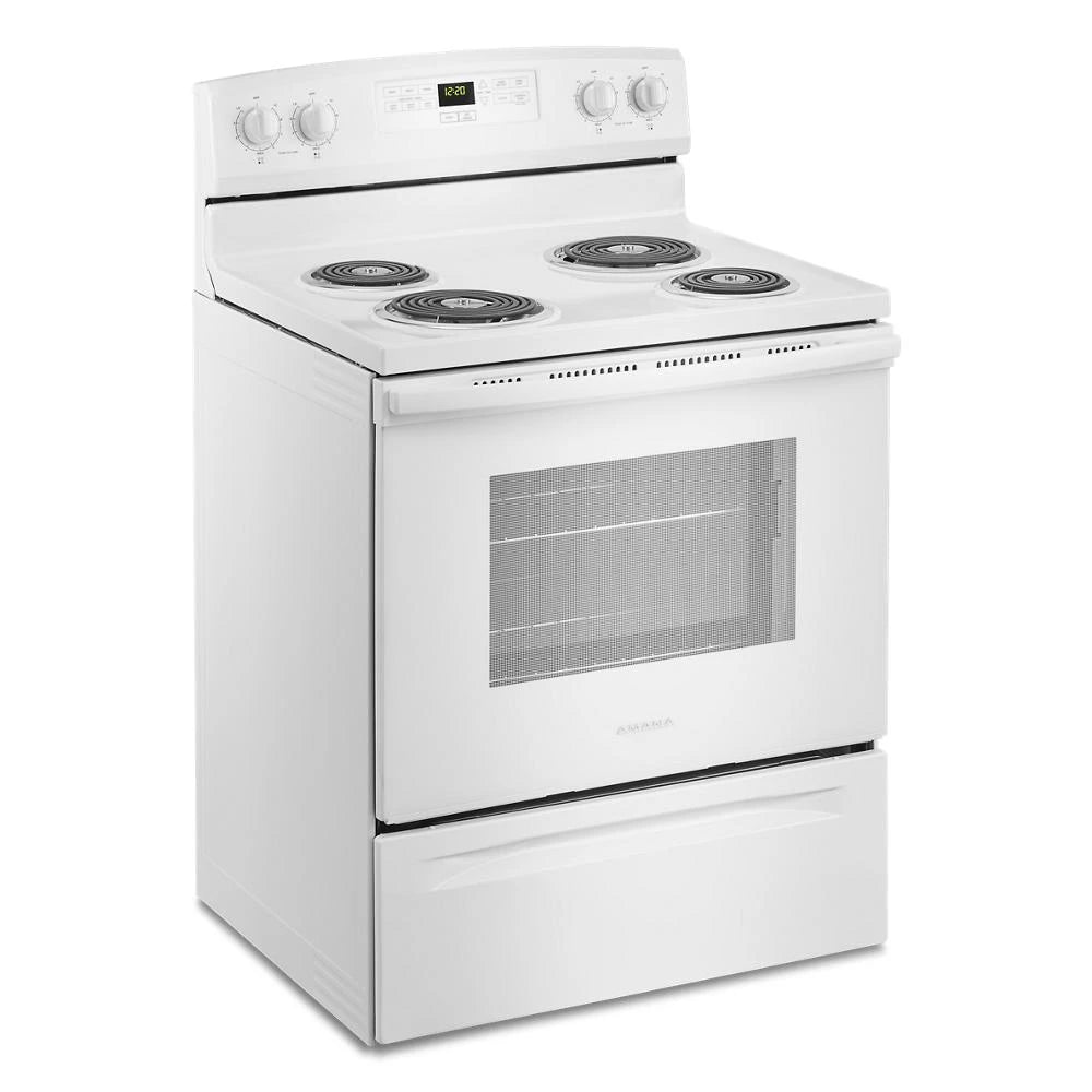 AMANA 30-inch Electric Range with Bake Assist Temps - White (ACR4303MFW)