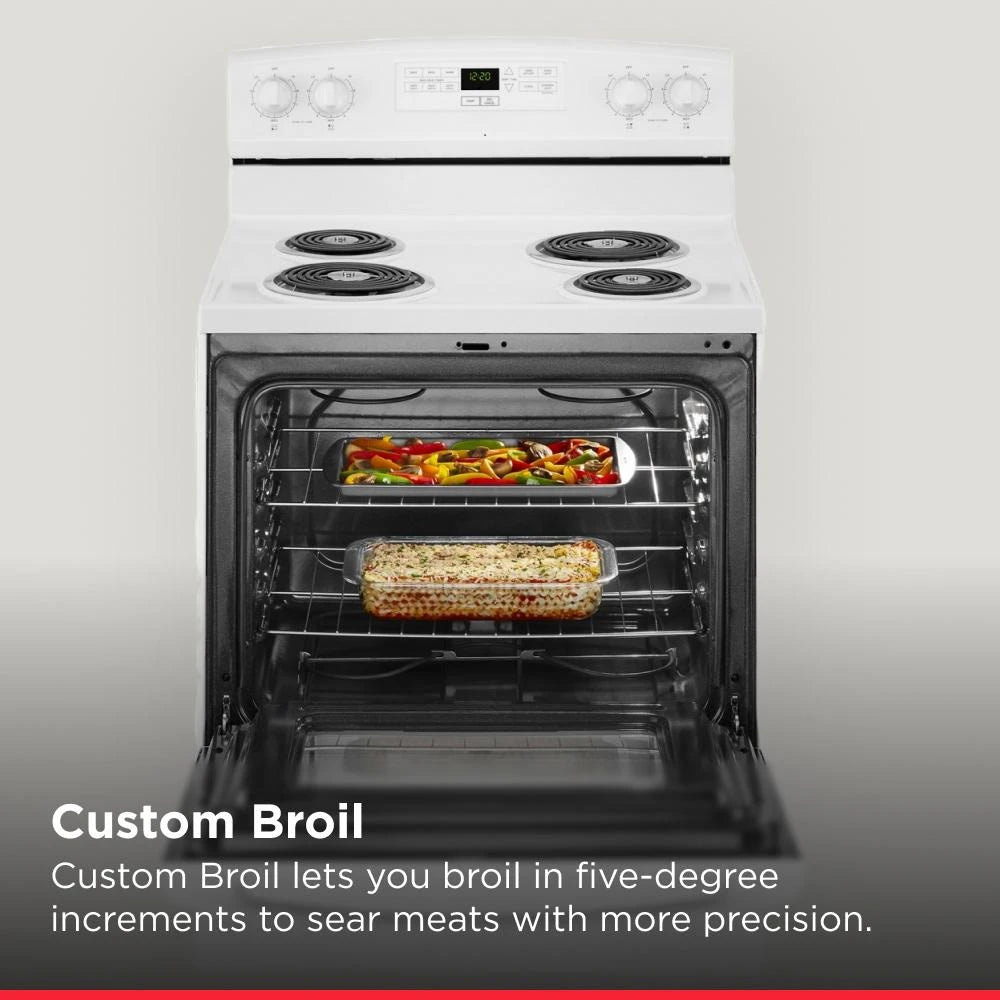 AMANA 30-inch Electric Range with Bake Assist Temps - White (ACR4303MFW)