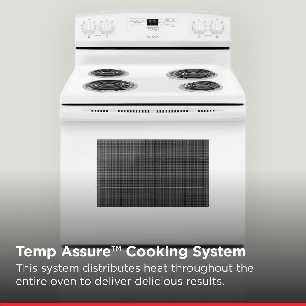 AMANA 30-inch Electric Range with Bake Assist Temps - White (ACR4303MFW)