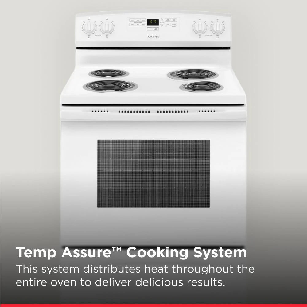 AMANA 30-inch Electric Range with Bake Assist Temps - White (ACR4303MFW)