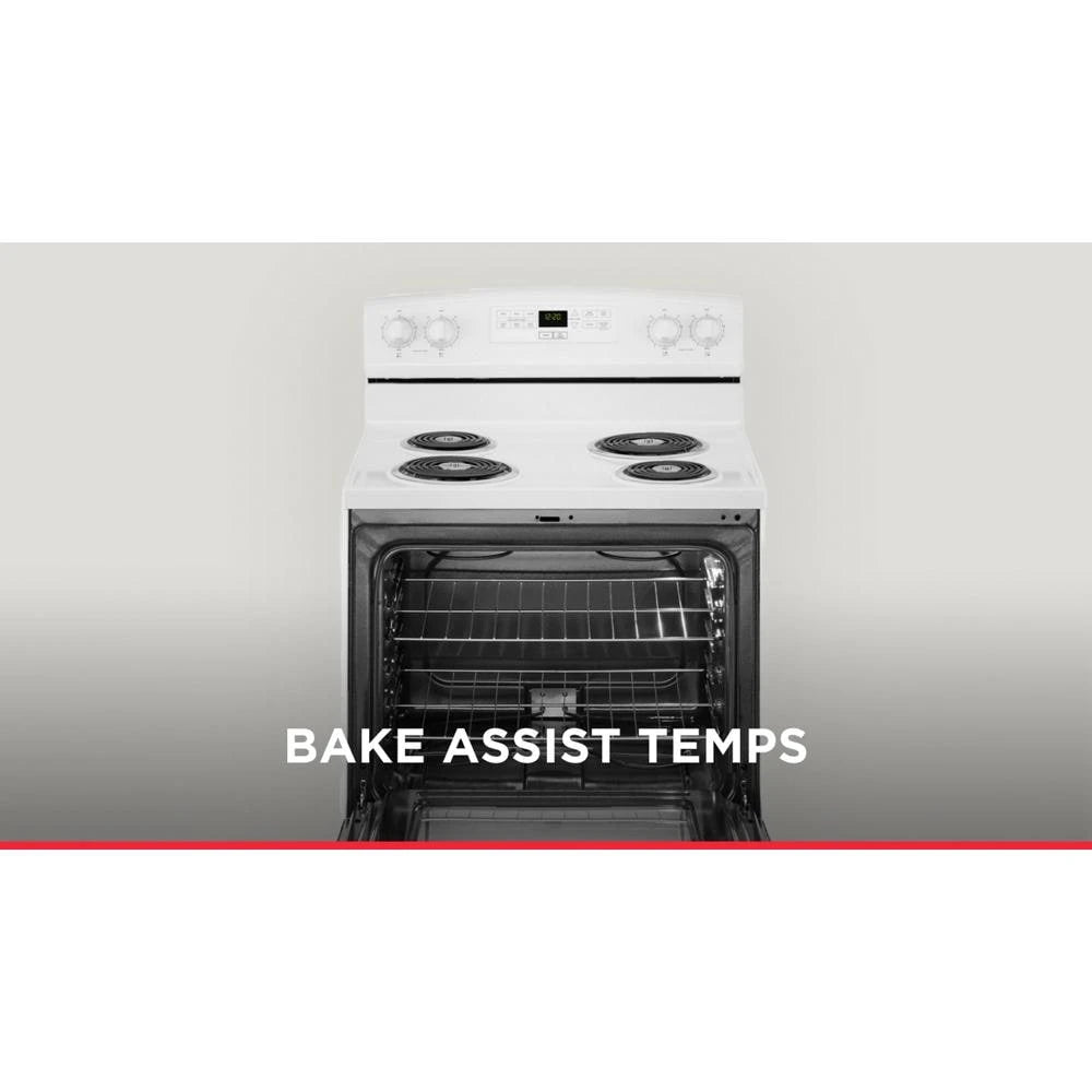 AMANA 30-inch Electric Range with Bake Assist Temps - White (ACR4303MFW)