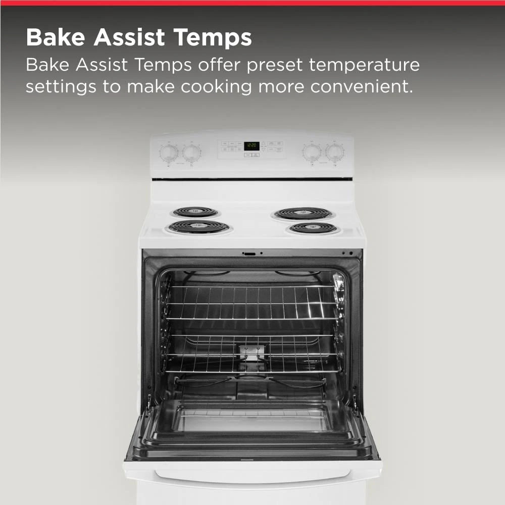AMANA 30-inch Electric Range with Bake Assist Temps - White (ACR4303MFW)