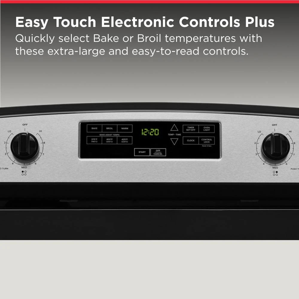 AMANA 30-inch Electric Range with Bake Assist Temps - Stainless Steel (ACR4303MMS)