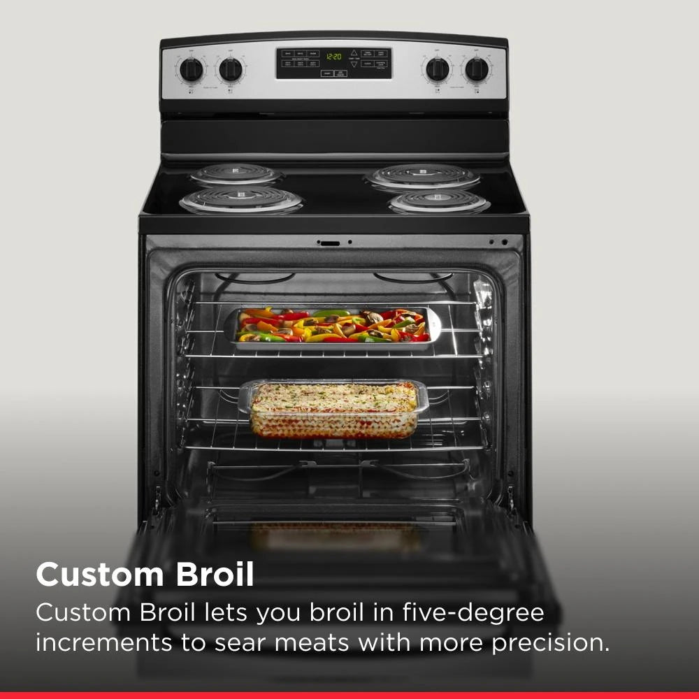 AMANA 30-inch Electric Range with Bake Assist Temps - Stainless Steel (ACR4303MMS)