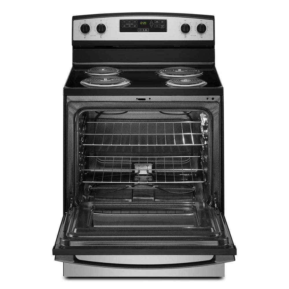 AMANA 30-inch Electric Range with Bake Assist Temps - Stainless Steel (ACR4303MMS)