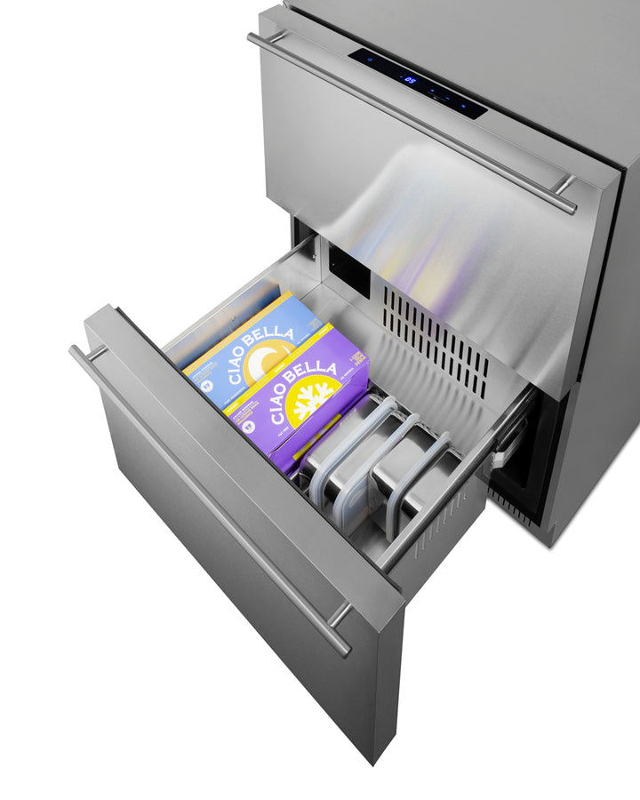 SUMMIT 24" Wide 2-Drawer All-Freezer, ADA Compliant - Stainless Steel (ADFD243CSS)
