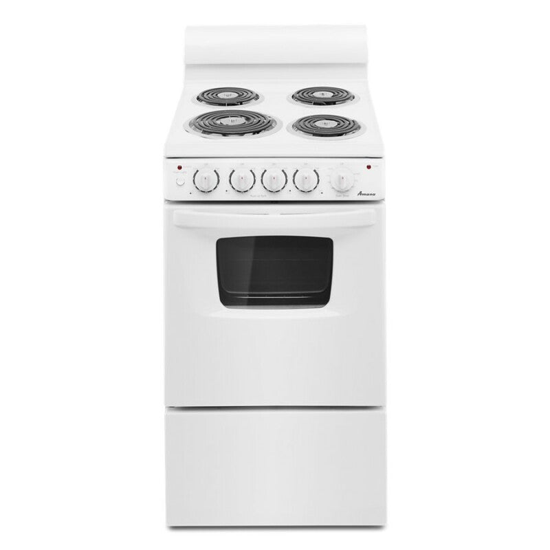 Amana 20-inch Electric Range Oven with Versatile Cooktop - White (AEP222VAW)