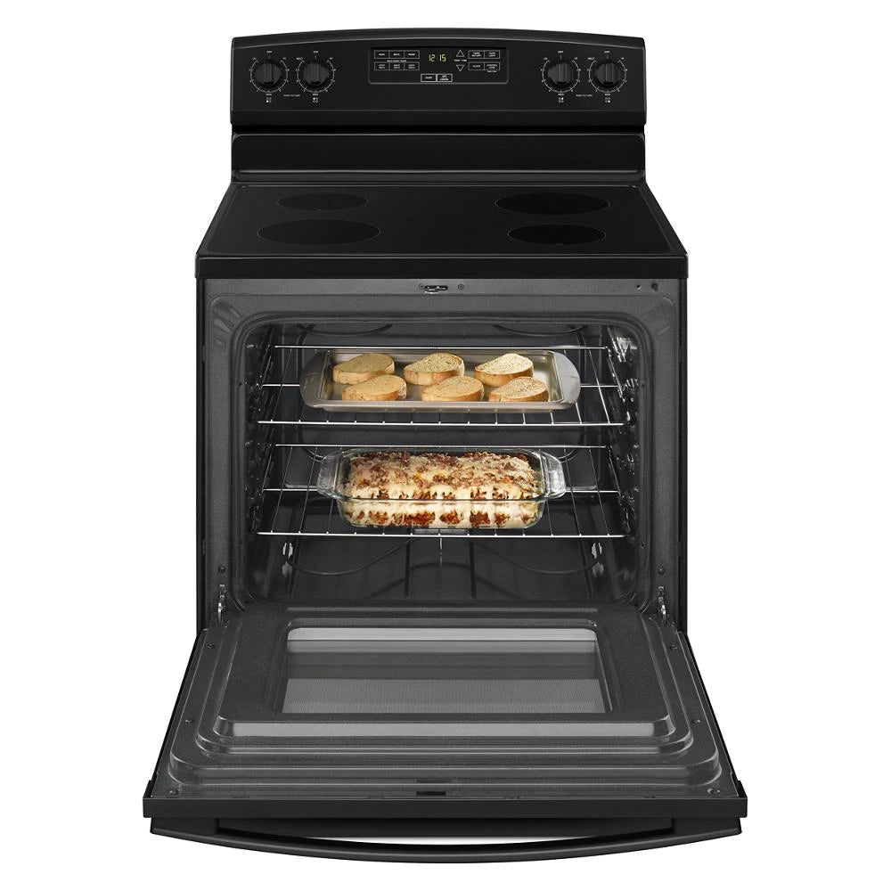 AMANA 30-inch Electric Range with Extra-Large Oven Window - Black (AER6303MFB)