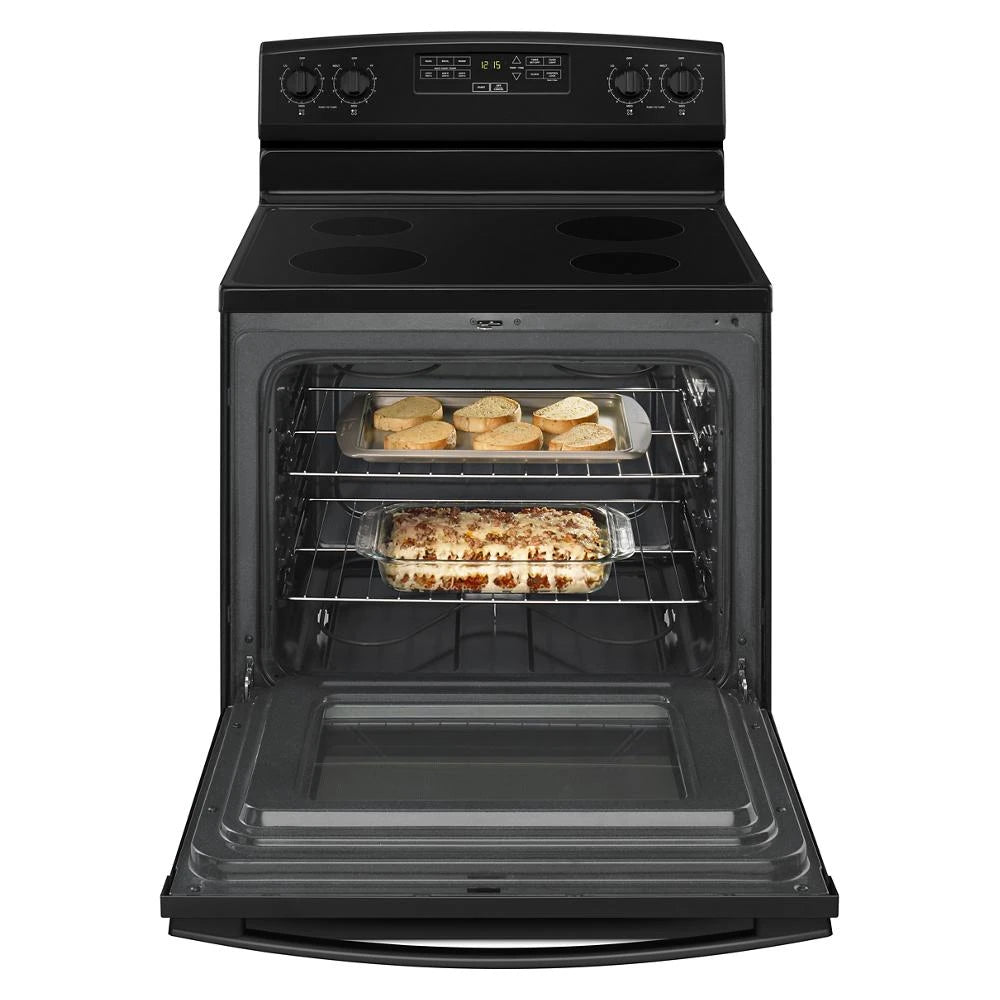 AMANA 30-inch Electric Range with Extra-Large Oven Window - Black (AER6303MFB)