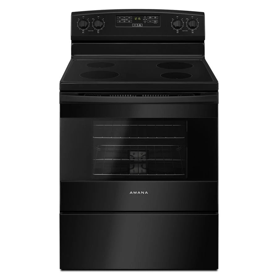 AMANA 30-inch Electric Range with Extra-Large Oven Window - Black (AER6303MFB)