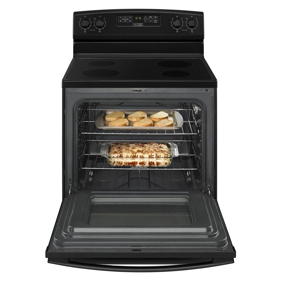AMANA 30-inch Electric Range with Extra-Large Oven Window - Black (AER6303MFB)