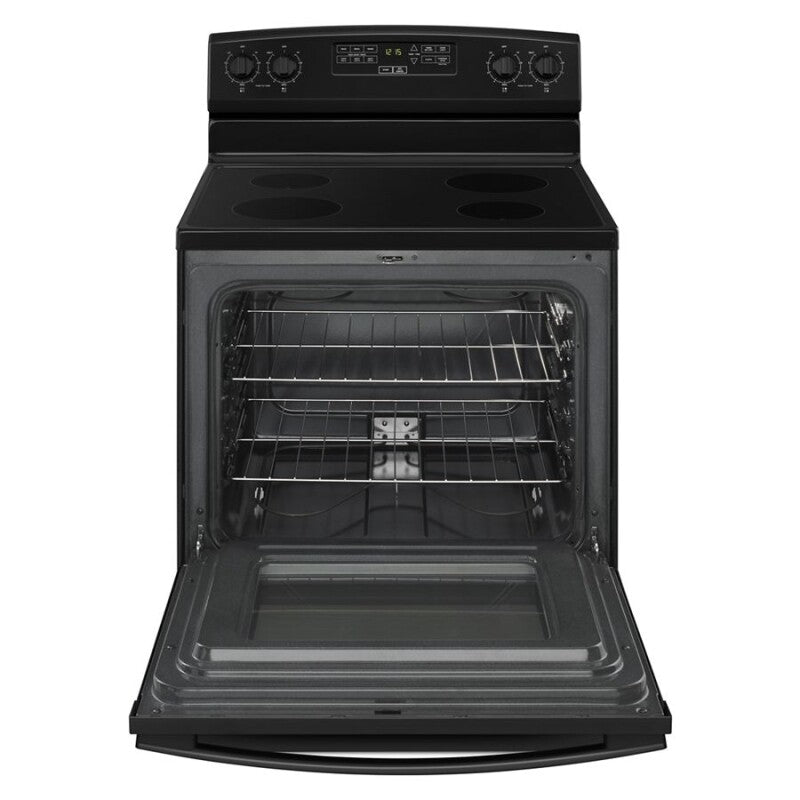 Amana 30-inch Electric Range with Extra-Large Oven Window - Black (AER6303MFB)
