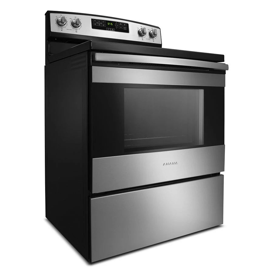 Amana 30-inchElectric Range with Extra-Large Oven Window - Stainless Steel (AER6303MFS)
