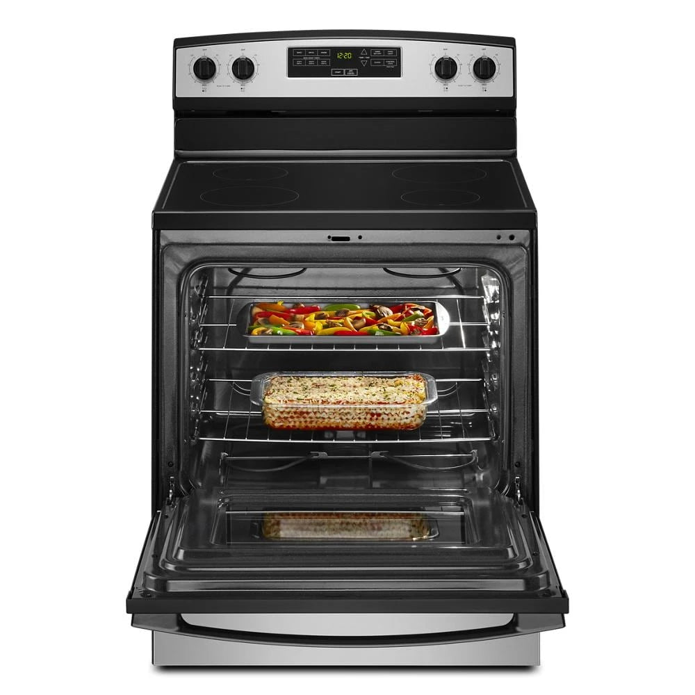 AMANA 30-inch Electric Range with Extra-Large Oven Window - Stainless Steel (AER6303MMS)