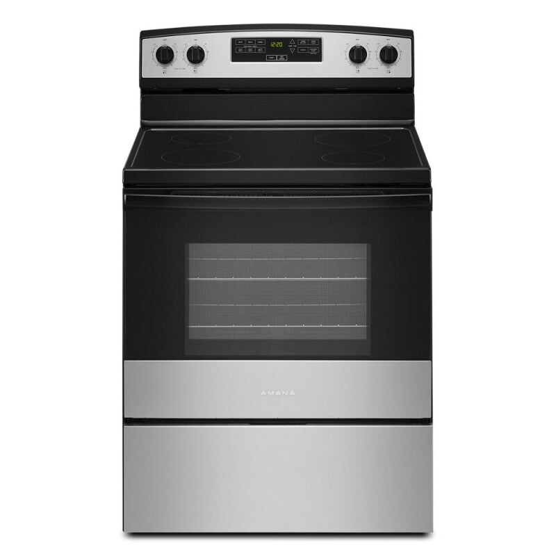 Amana 30-inch Electric Range with Extra-Large Oven Window - Stainless Steel (AER6303MMS)
