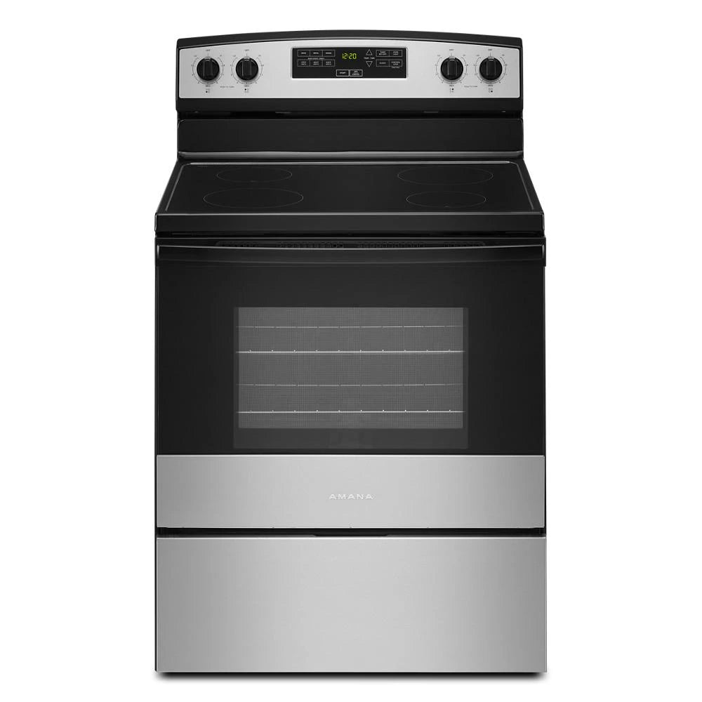 AMANA 30-inch Electric Range with Extra-Large Oven Window - Stainless Steel (AER6303MMS)