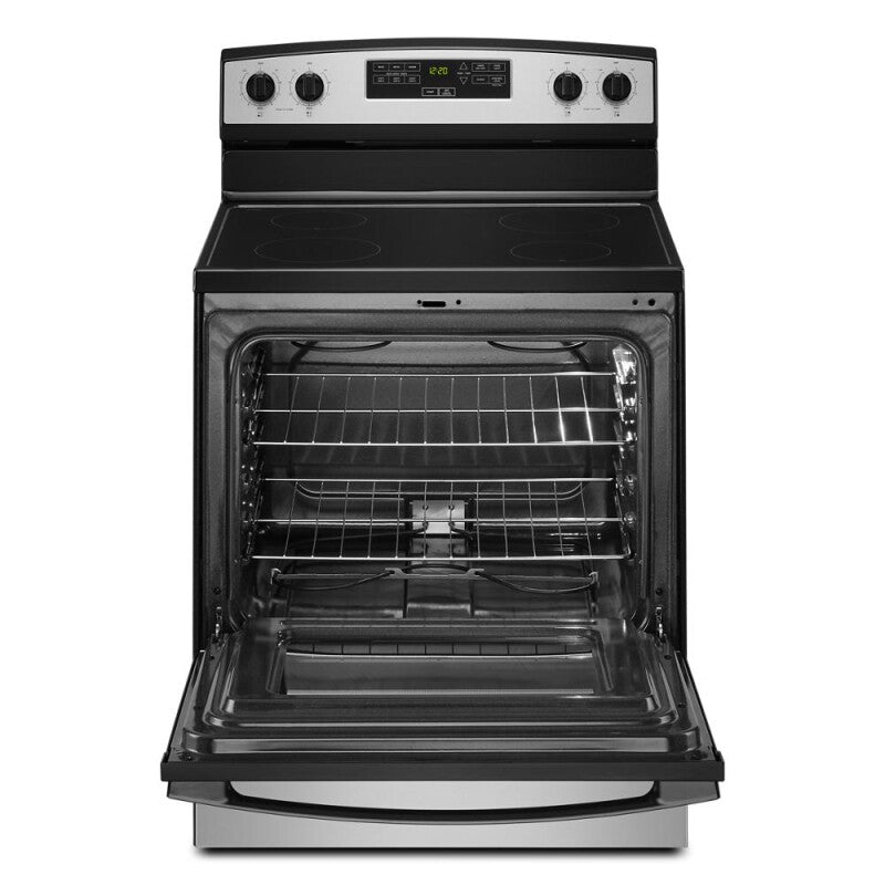 Amana 30-inch Electric Range with Extra-Large Oven Window - Stainless Steel (AER6303MMS)