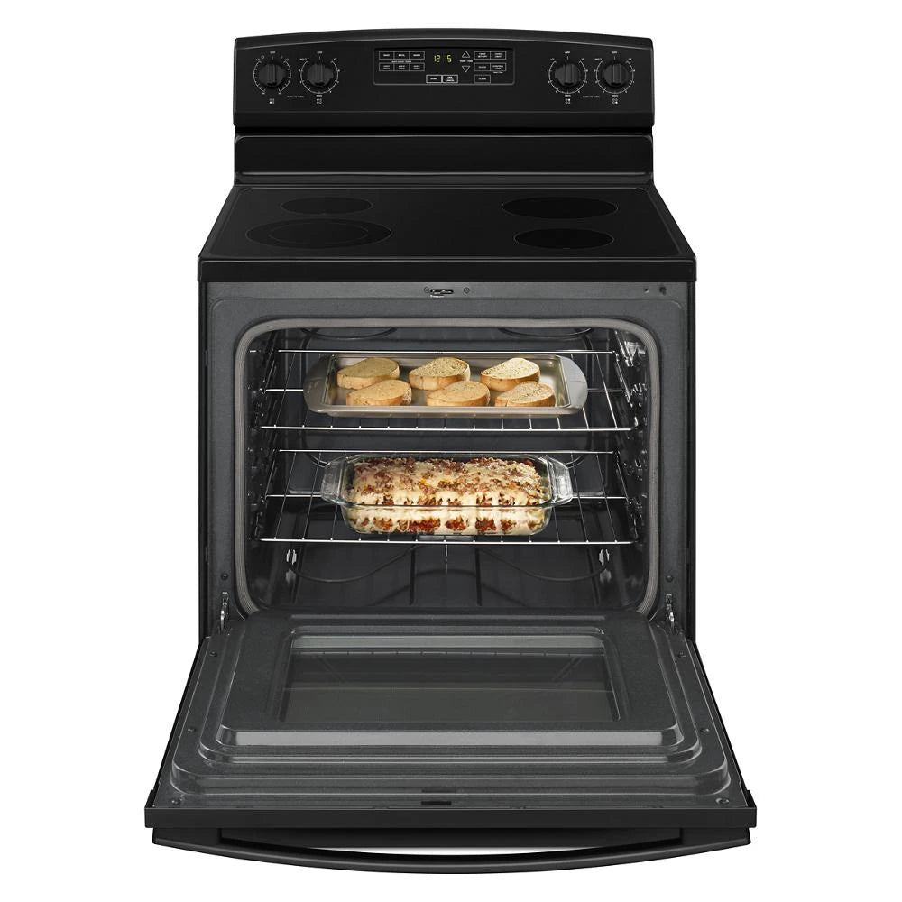 AMANA 30-inch Electric Range with Extra-Large Oven Window - Black (AER6603SFB)