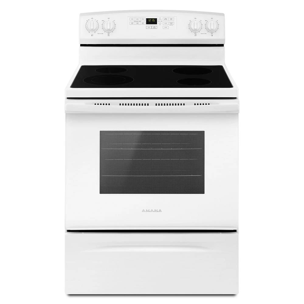 AMANA 30-inch Electric Range with Extra-Large Oven Window - White (AER6603SFW)