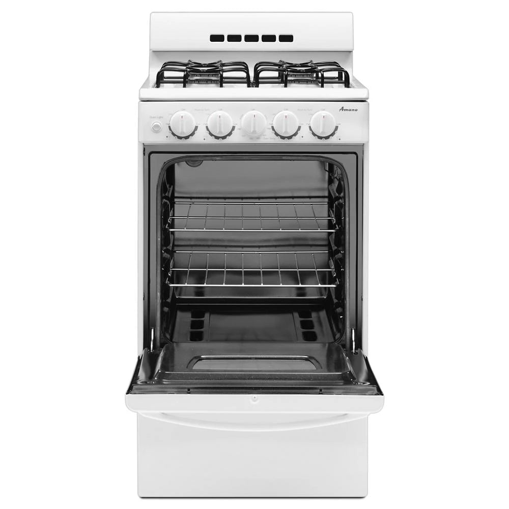 AMANA 20-inch Gas Range with Compact Oven Capacity - White (AGG222VDW)
