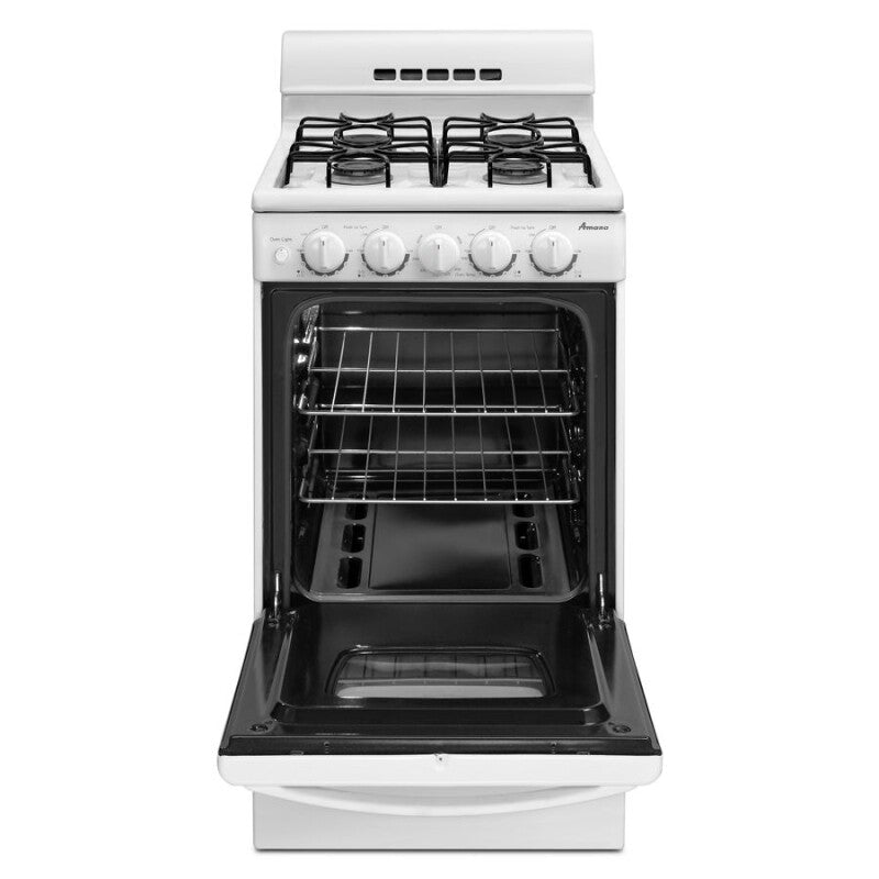 Amana 20-inch Gas Range with Compact Oven Capacity - White (AGG222VDW)