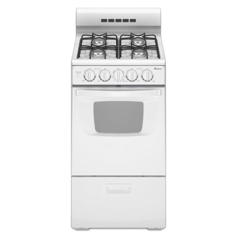 Amana 20-inch Gas Range with Compact Oven Capacity - White (AGG222VDW)