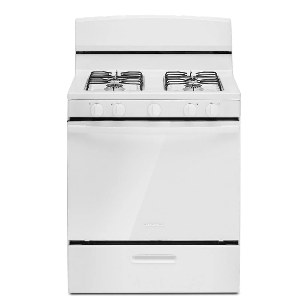 AMANA 30-inch Gas Range with Easy-Clean Glass Door - White (AGR4203MNW)