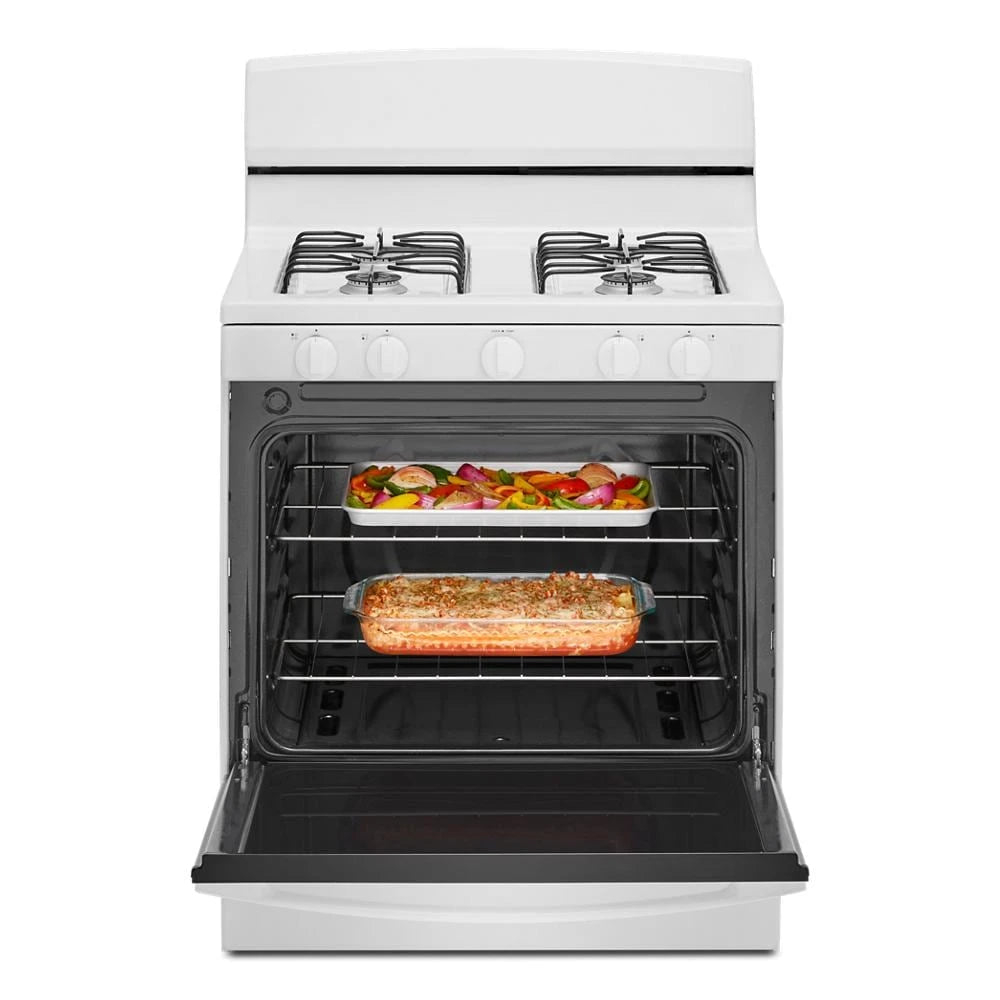Amana 30-inch Gas Range with Easy-Clean Glass Door - White (AGR4203MNW)