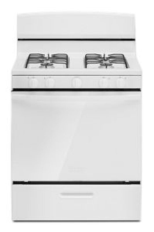AMANA 30-inch Gas Range with Easy-Clean Glass Door - White (AGR4203MNW)