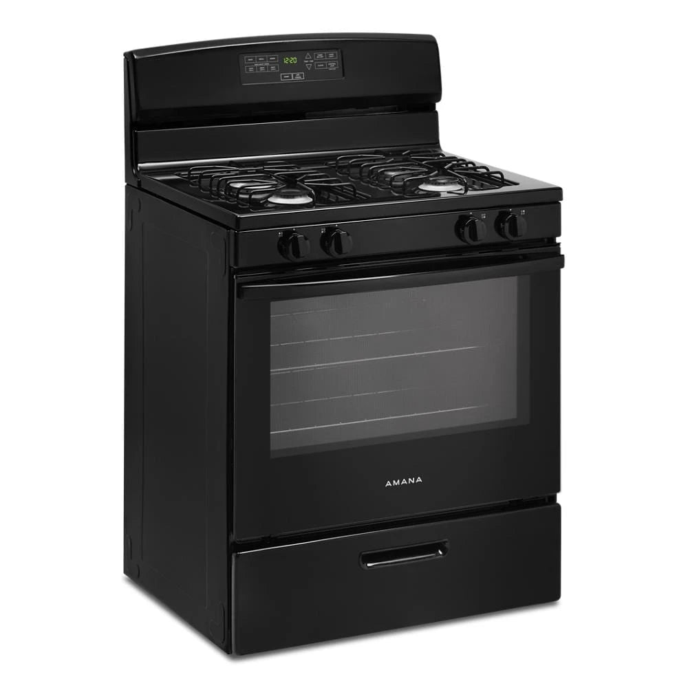 AMANA 30-inch Gas Range with Bake Assist Temps - Black (AGR6303MMB)