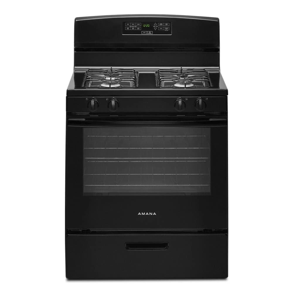 AMANA 30-inch Gas Range with Bake Assist Temps - Black (AGR6303MMB)