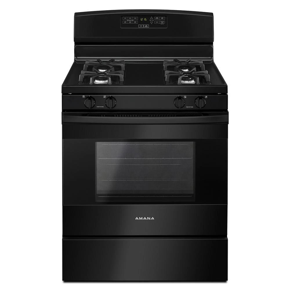 Amana 30-inch Gas Range with Bake Assist Temps - Black (AGR6303MMB)