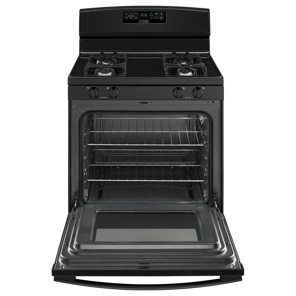 AMANA 30-inch Gas Range with Bake Assist Temps - Black (AGR6303MMB)