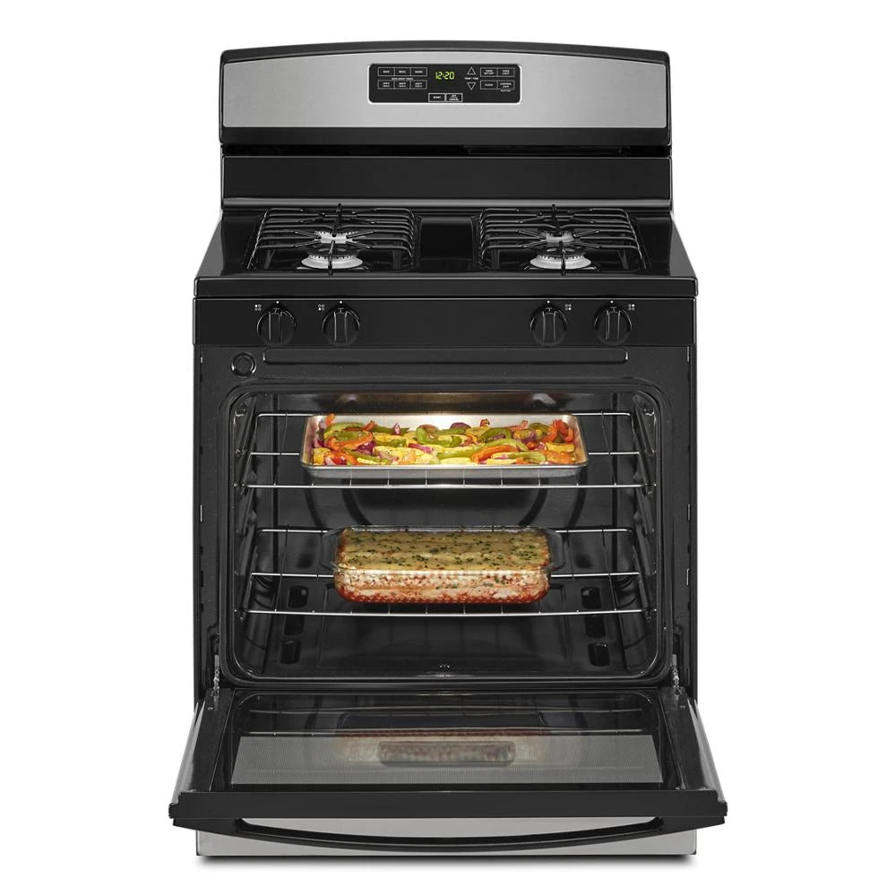 AMANA 30-inch Gas Range with Bake Assist Temps - Stainless Steel (AGR6303MMS)
