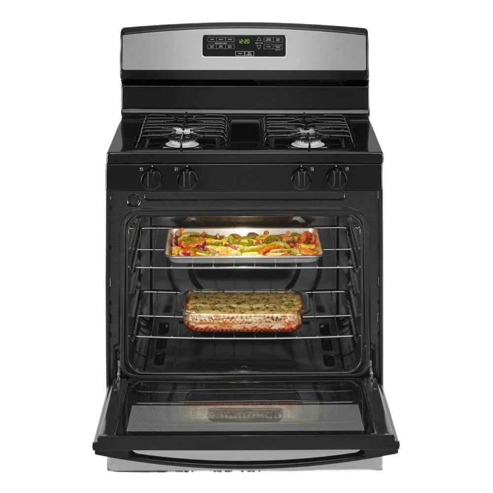 AMANA 30-inch Gas Range with Bake Assist Temps - Stainless Steel (AGR6303MMS)