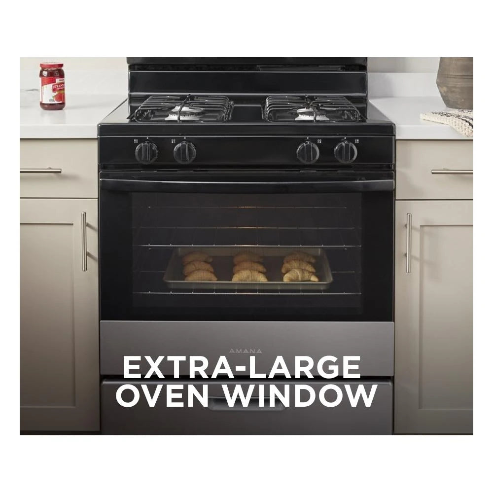 AMANA 30-inch Gas Range with Bake Assist Temps - Stainless Steel (AGR6303MMS)