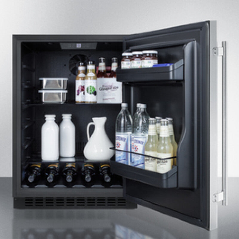 SUMMIT 24" Wide Built-In All-Refrigerator, ADA Compliant - Stainless Steel (AL54CSS)