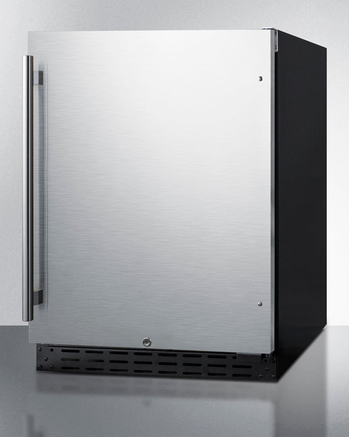 SUMMIT 24" Wide Built-In All-Refrigerator, ADA Compliant - Stainless Steel/Black (AL55)