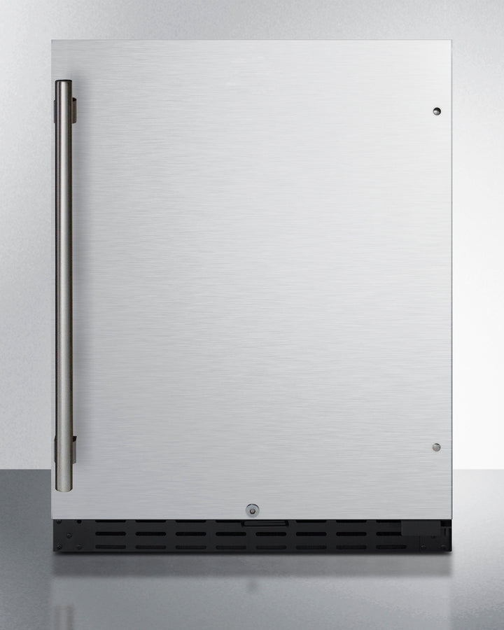 SUMMIT 24" Wide Built-In All-Refrigerator, ADA Compliant - Stainless Steel/Black (AL55)