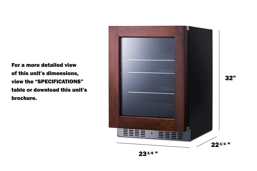 SUMMIT 24" Wide Built-In Beverage Center, ADA Compliant (Panel Not Included) - Black (AL57GPNR)